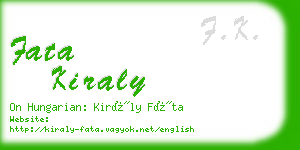 fata kiraly business card